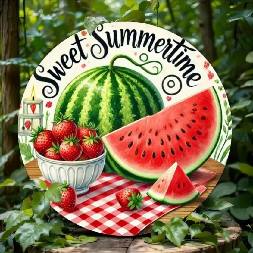 Fun Fruit Decor Aluminum Wall Art - Watermelon Strawberry Kitchen Living Room Home Decor