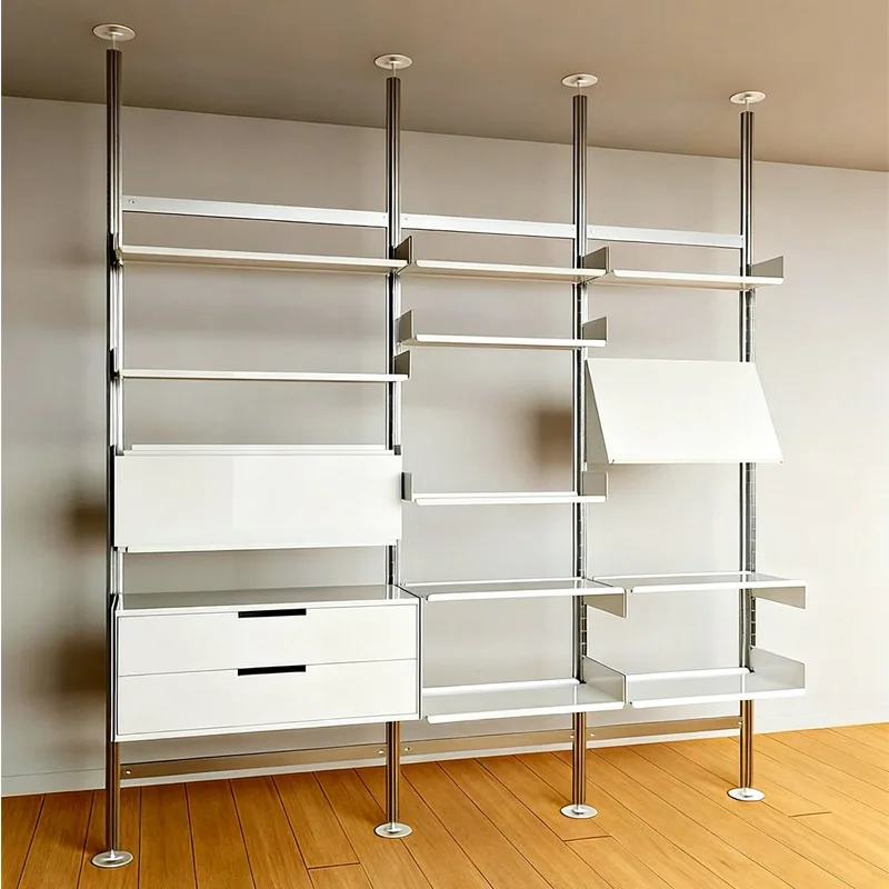 

Modern creative indomitable aluminum profile bookshelf shelf living room storage rack display storage cabinet