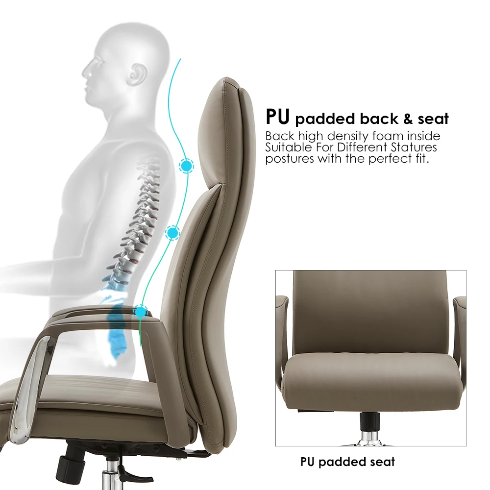 Chaise De luxe mobilier De bureau confortable PU chaise De bureau inclinable Sillas De Oficina cuir patron bureau bureau et ensemble De chaises