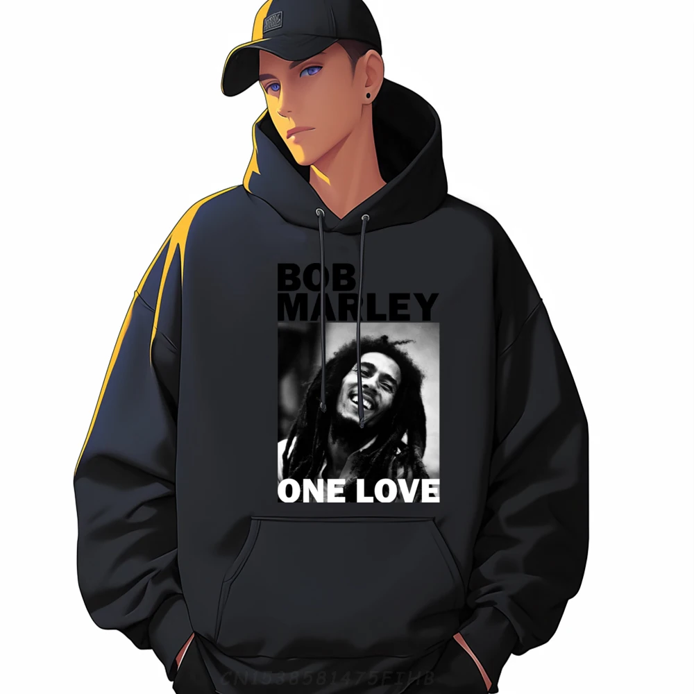 

Men Family Letter Hoodies Round Collar Autumn Hoodies Fashion Long Sleeve Bob Marley One Love Photo Hoodies