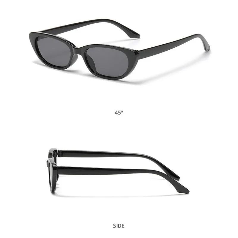 新しいレトロファッション小さなキャットアイサングラス女性眩しい色マリンレンズメガネ人気の衣装装飾メガネ女性