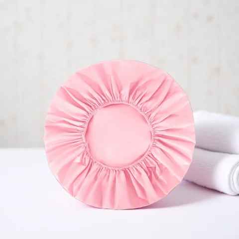 Anti-slip Shower Cap Plastic Reusable Shower Caps Elastic Band Bath Hair Hat
