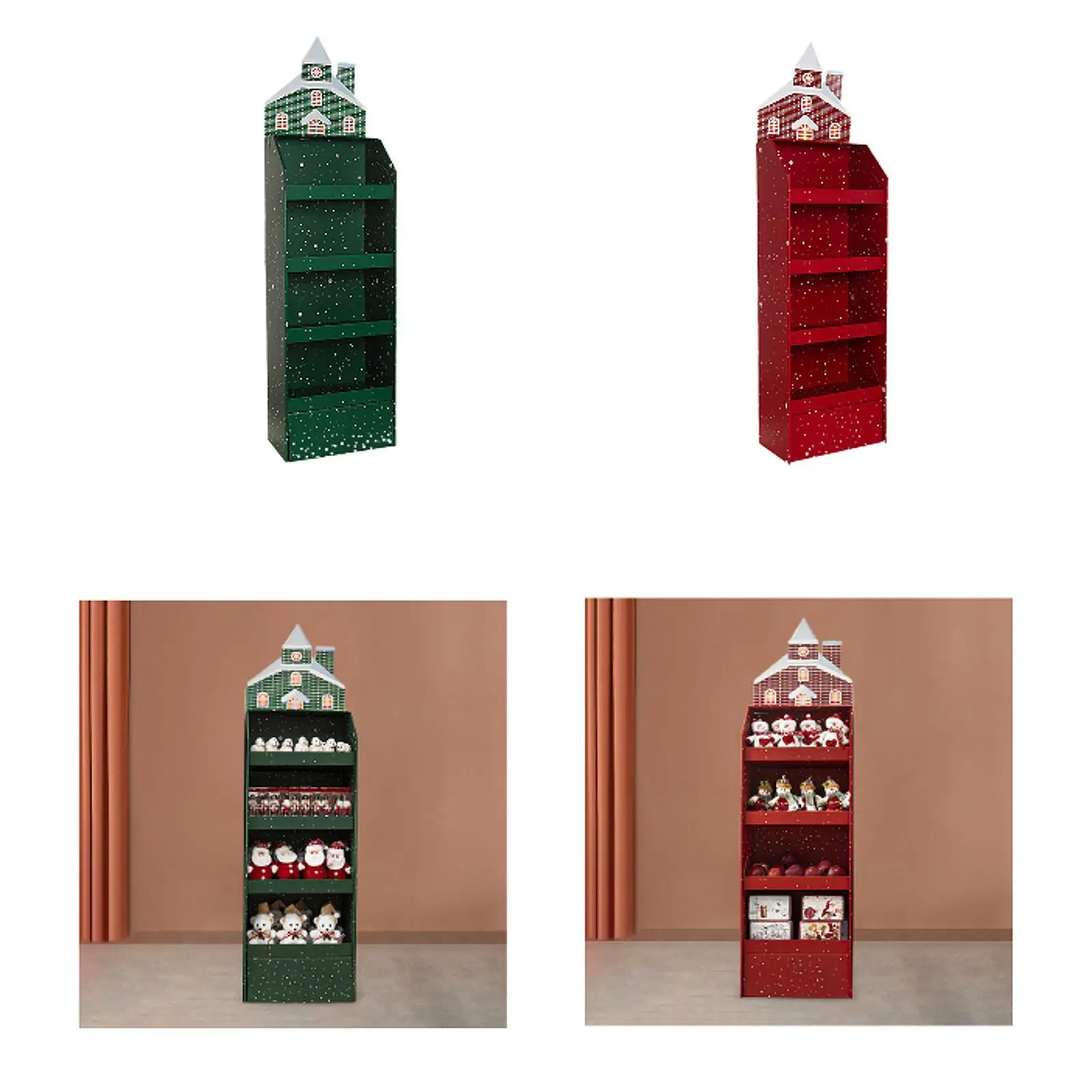 

Christmas Gift Rack Paper Christmas Gift Cabinet Ornament Scene Layout Xmas Present Box Shelf for Festive Indoor Decor