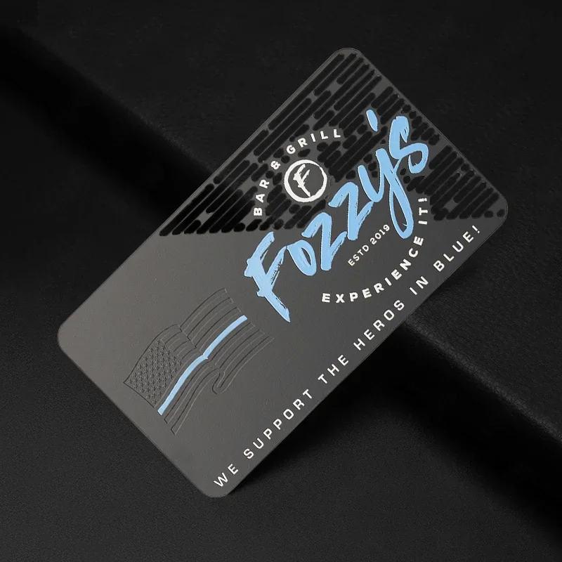 دائرة الشكل المخصصة/بطاقة عمل معدنية فريدة من نوعها محفورة بالليزر