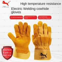 LINBON Men Work Gloves Soft Cowhide Driver Hunting Driving Farm Garden Welding Security Protection Safety Mechanic Glove