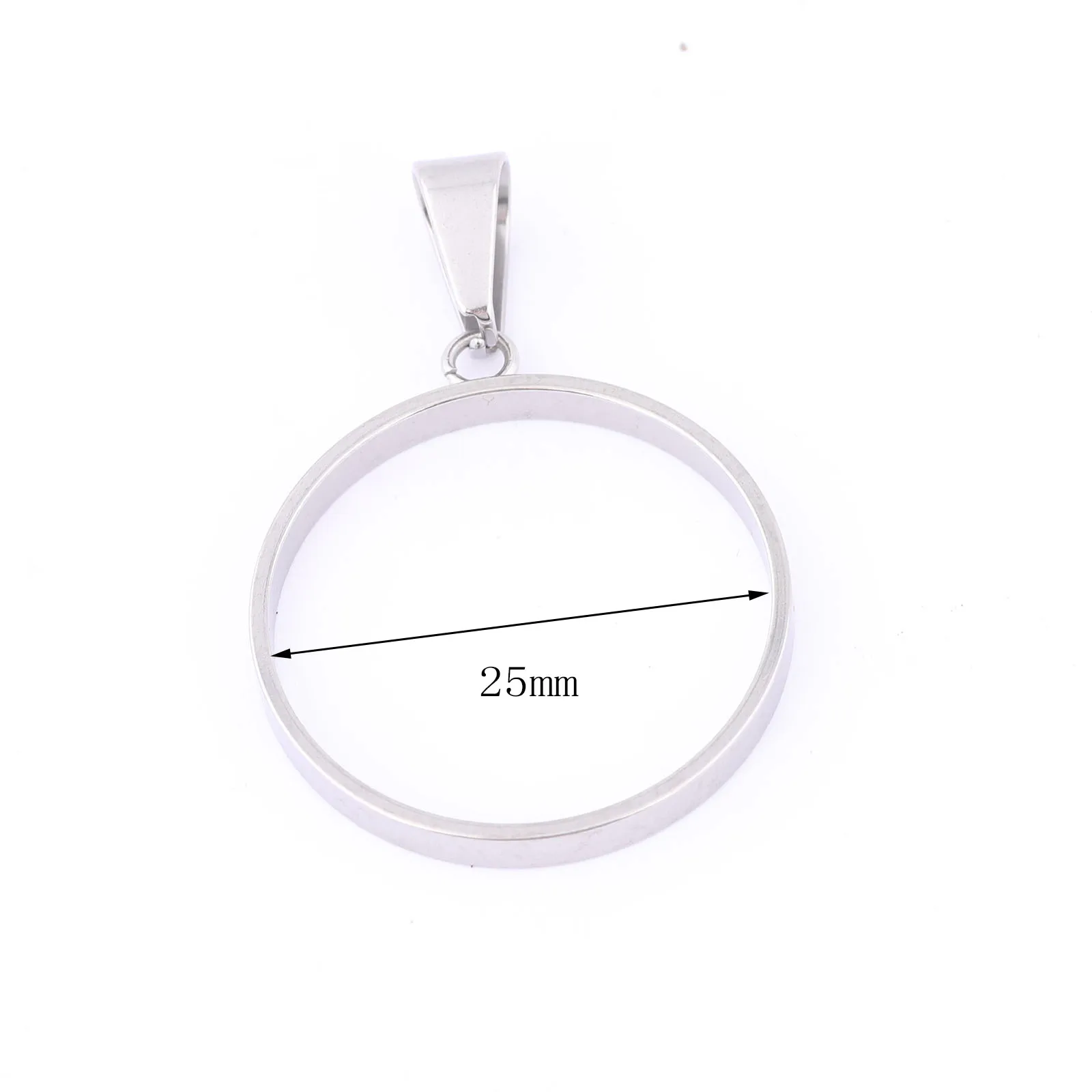 10 sztuk ze stali nierdzewnej o średnicy 25 mm z otwartą ramką Diy Okrągła ramka kaboszonowa Podstawa Półfabrykaty do tworzenia biżuterii z żywicy — zdjęcie 6