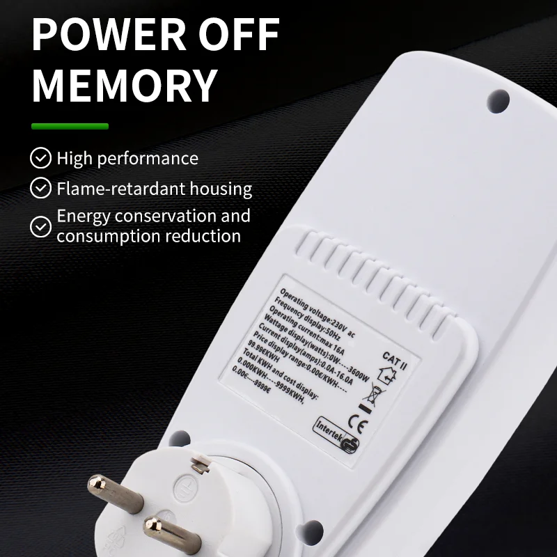 Plug-in Energy Monitor with Multi Plug, Digital Electricity Analyzer for 110V-250V Voltage Power Watt KWh Tracking