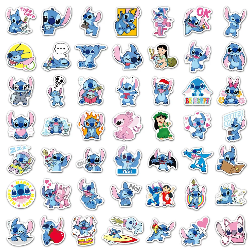 10/30/50/100 stücke niedlichen Disney Cartoon Stich Engel Aufkleber Kawaii Graffiti Kinder Aufkleber Spielzeug DIY Telefon Notebook Skateboard Aufkleber