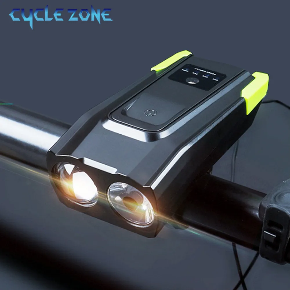 

800 LumenBicycle Light Front Smart Induction with Horn USB Rechargeable LED T6 Cycle FlashLight Bike Lamp Cycling Bike Light