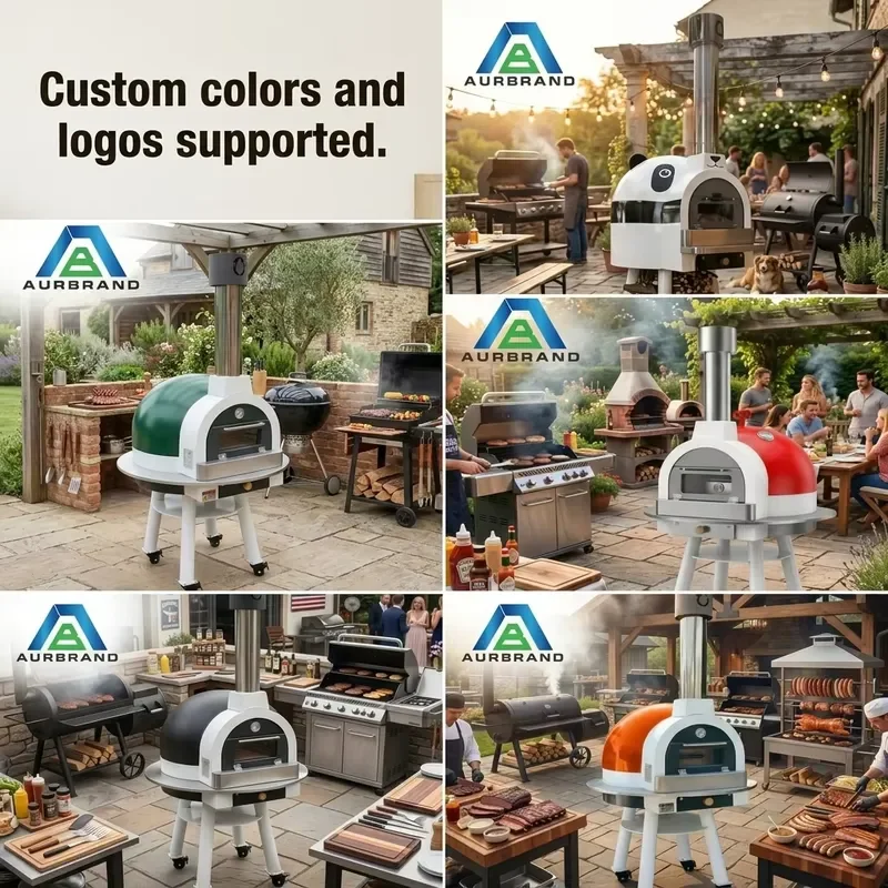 Commercial Home Wood Pellet Large Pizza Oven Outdoor Fireplace Stainless Steel Toasters Equipment Custom Oven for Baking