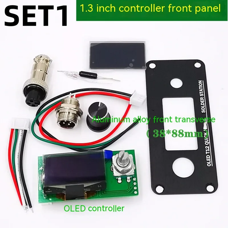 

Estación de soldadura STC-OLED de 1,3 pulgadas, kit de piezas de hierro, controlador de temperatura Digital T12, soldador con fu