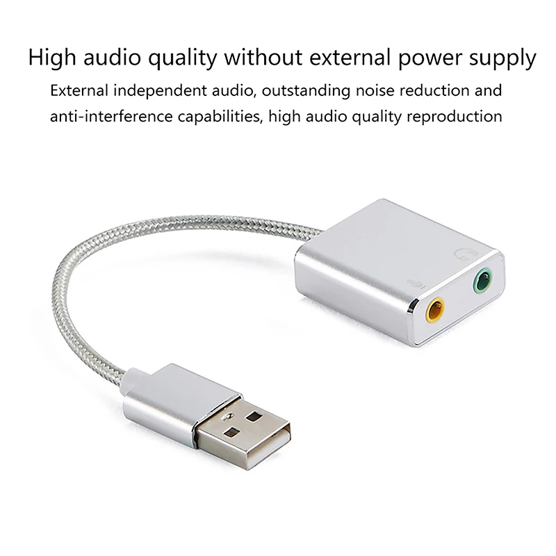 High Quality External USB Sound Card Jack 3.5mm USB Audio Adapter Earphone Microphone Sound Card For MacBook Computer Laptop PC