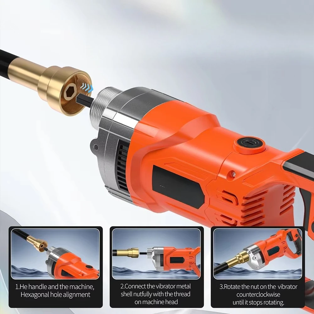 1300W Portable Variable Speed Concrete Vibrator Electric Concrete Vibrator  5500 RPM Construction Tool 220V 110V Fast Delivery