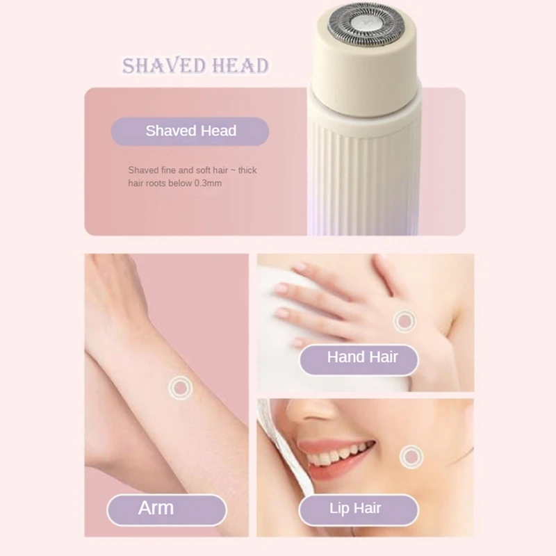 Bikini Trimmer And Shaver For Women 2-In-1 Wet/Dry Electric Body Hair Trimmer Facial Hair Removal