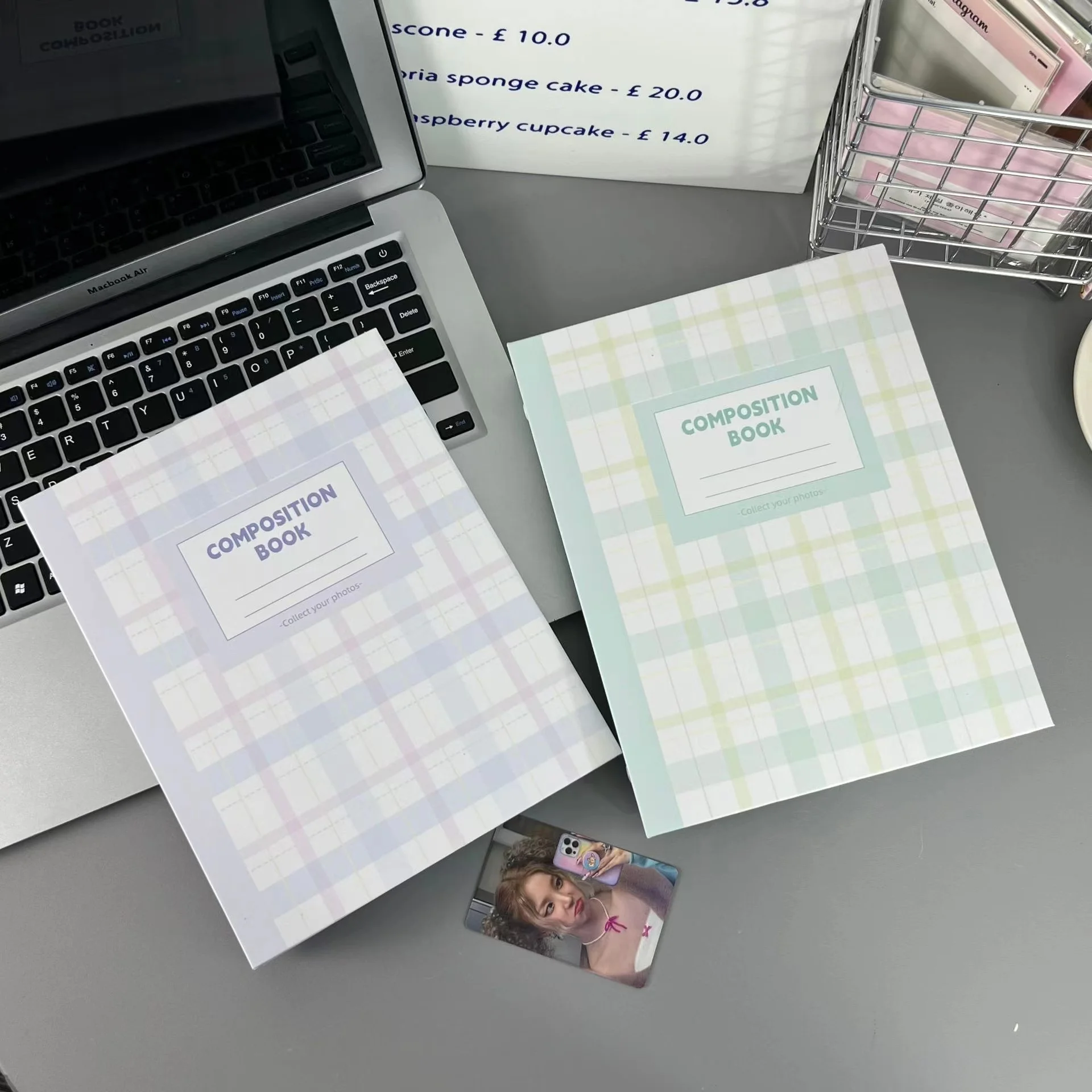 Ins Kawaii cream Plaid A5 Kpop Photocard Binder Collect Book Idol Photo Card Holder Photocard Album loose leaf card booklet