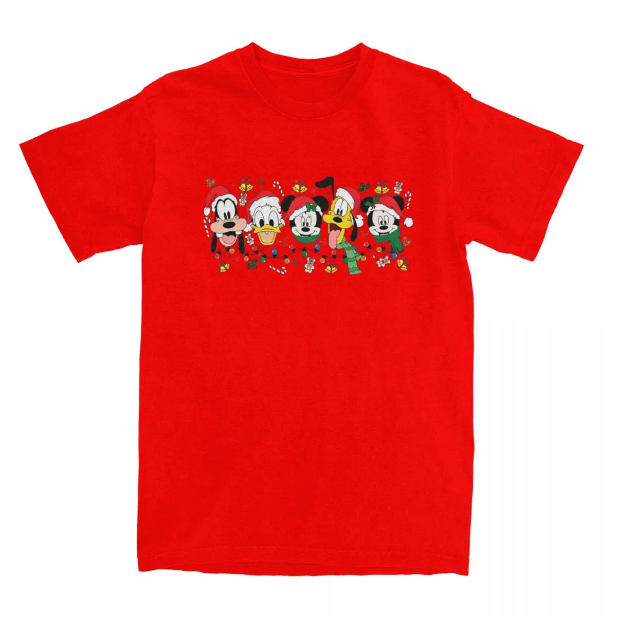 

Mickey And Friends Christmas 2024 T-Shirt Men Streetwear Cotton T-Shirts Summer O Neck Clothing