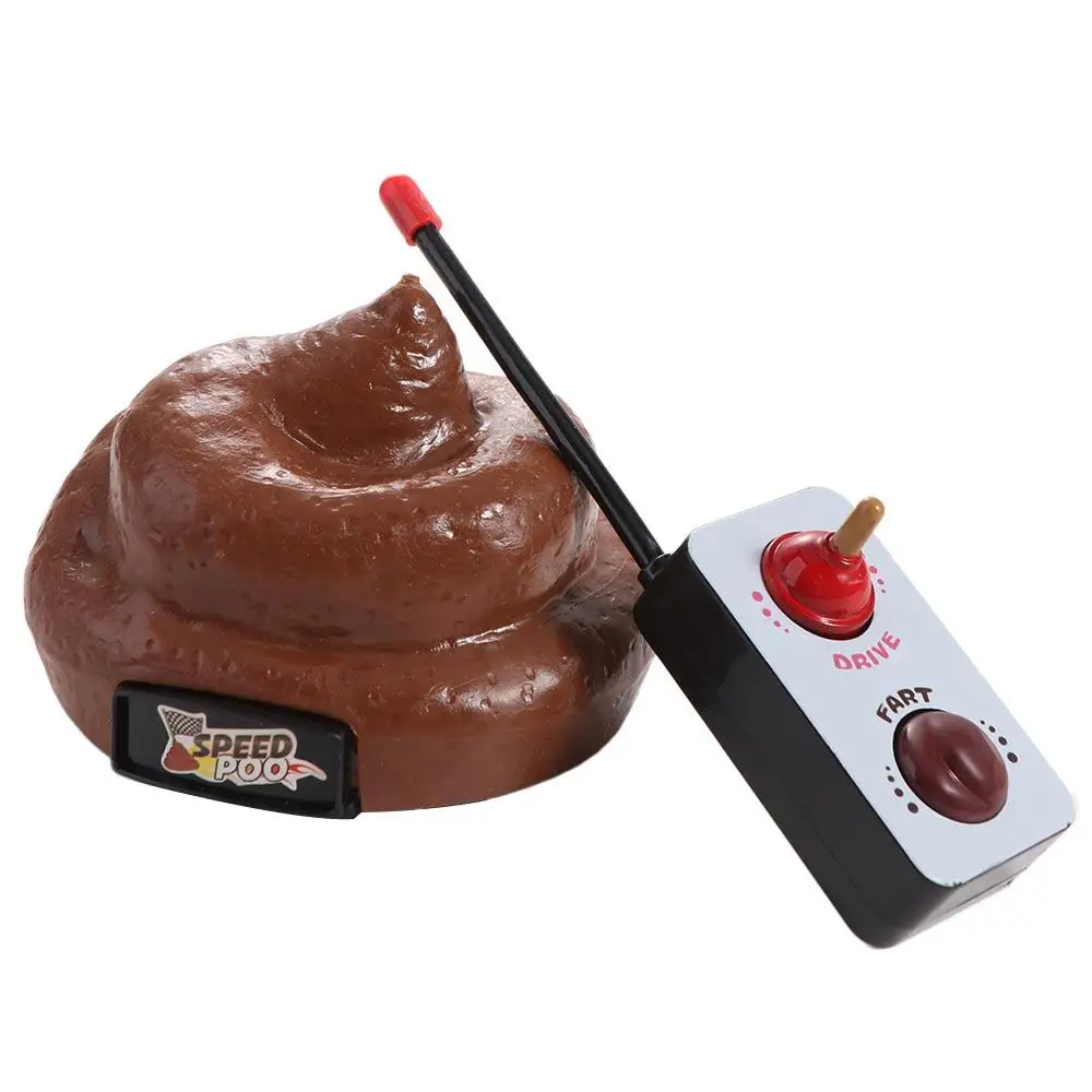 Novelty 360 Rotating Remote Control Poop Simulation Fart Sound Poop Trick Toy Moving Funny Poop Joke Toys Adult Kids