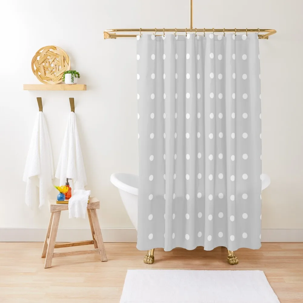 

Grey and White Polka Dot Design Shower Curtain For Bathrooms For The Bathroom Modern Showers For Bathroom Cute Shower Curtain