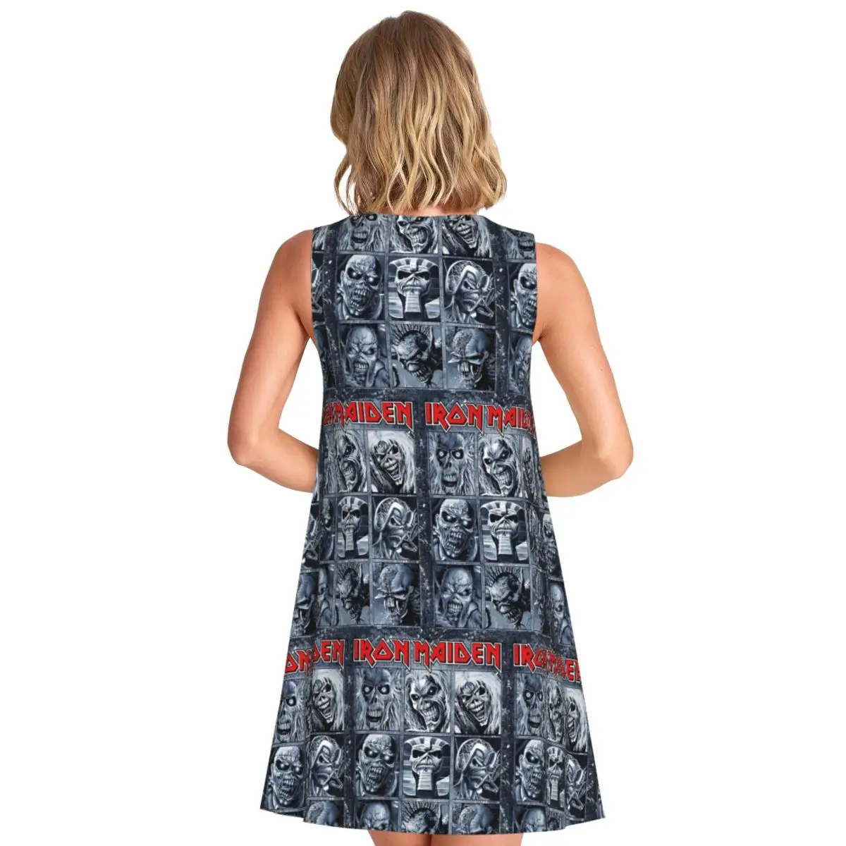 اتجاهات مخصصة الدولية I-Irons فستان نسائي بدون أكمام طباعة ثلاثية الأبعاد لقضاء العطلات والسفر فساتين الشاطئ بدون أكمام #2