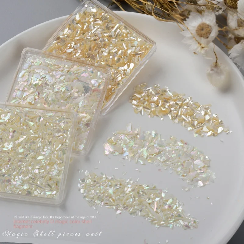 1 Box Shell Nail Art Deco Irregular Shell 3D Gem Glitter Piece Decal DIY nail decoration deco ongles nail charms