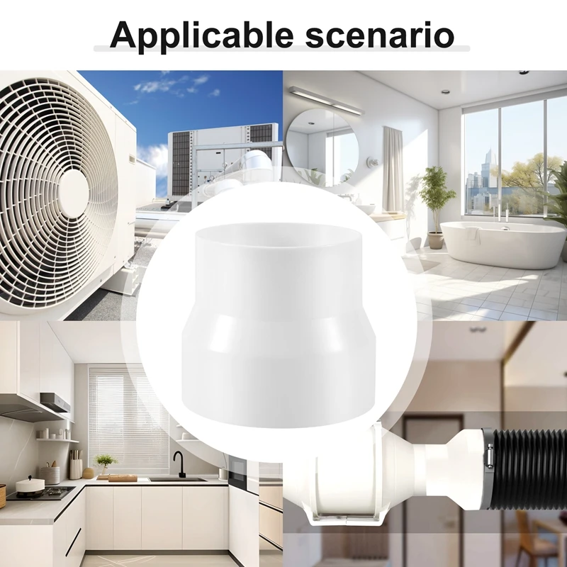 Adattatore riduttore per tubo di ventilazione Adattatore per condotto d'aria Connettore per tubo per sistema di ventilazione in linea