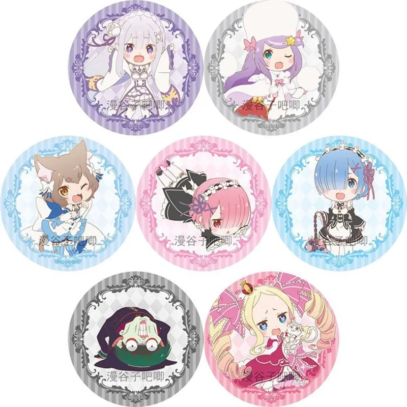 Re:ZERO -Starting Life in Another World 58mm Badge Emilia Ram Anastasia Hoshin Beatrice Rem Cartoon Button Badge Party Favors