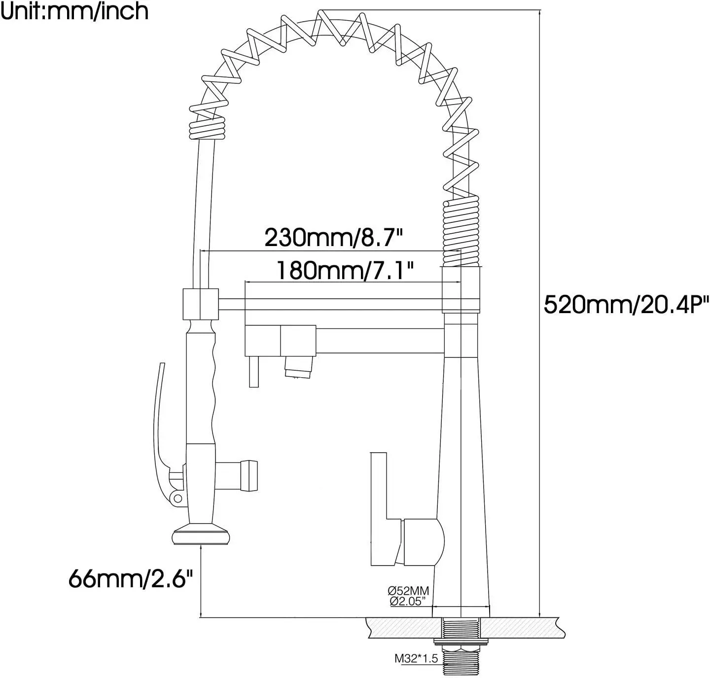 Robinet d'évier de cuisine professionnel en bronze frotté à l'huile, périphérie haute, nervure de 360 cm, bec à ressort vers le bas, robinet de centre commercial