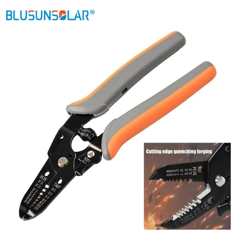 

Multifunctional Wire Stripping Plier with Cable Cutter Φ0.6-2.6mm (20-10AMG) Wire Stripping Tools Shear Function TJ2546B