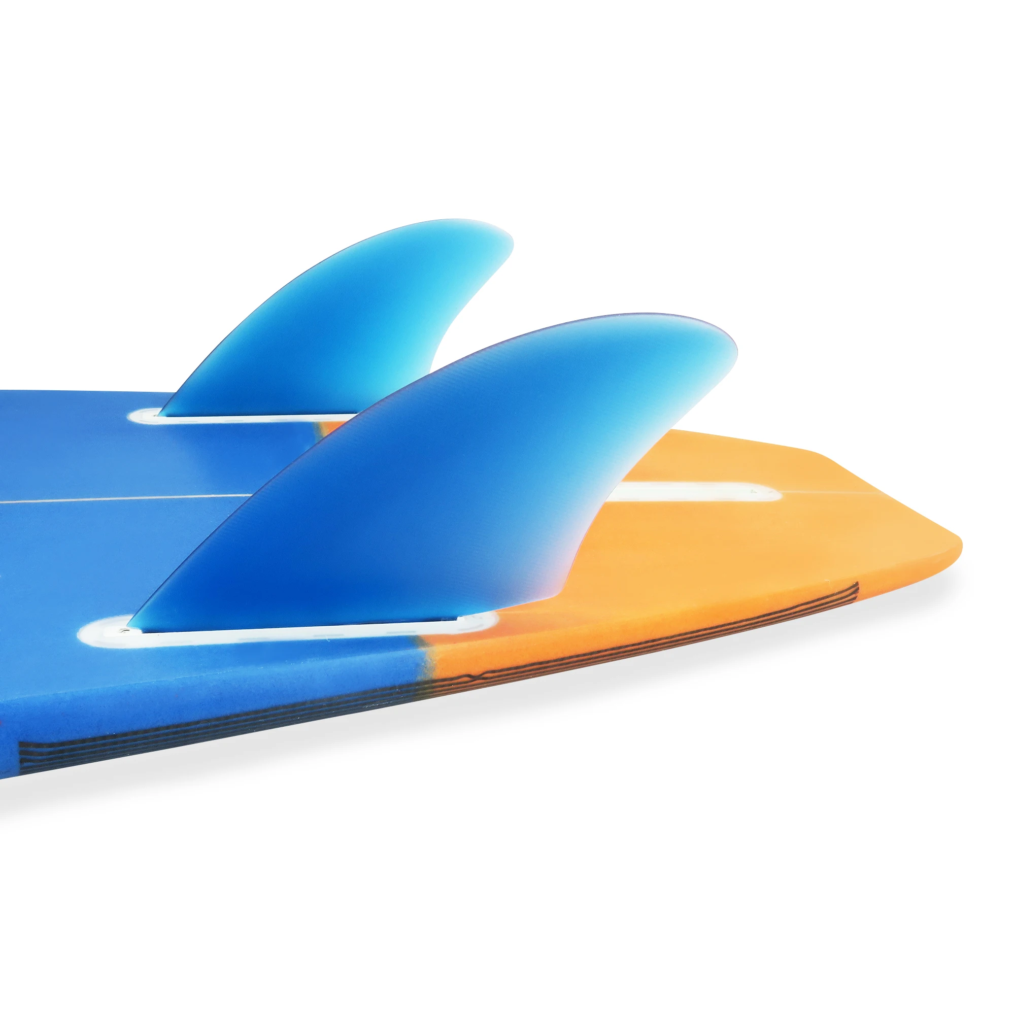 Twin Keel Fins (2 Fins) Single/Dual II Tab Surfing Fins Solid Fiberglass Flex for Lightweight Durability & Top Performance