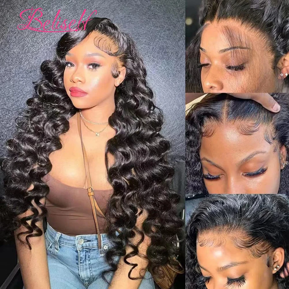 Pre Cut HD Lace Wig Human Hair Ready to Wear Loose Deep Wave 5x5 HD Lace Closure Wig Loose Curly Human Hair Wigs Beliself Hair