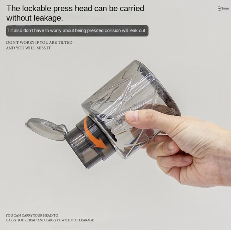 200 مللي واضح دفع أسفل مضخة موزع فارغة دفع العلوي زجاجة الحاويات لمزيل ماكياج طلاء الأظافر Micellar المياه تونر للوجه