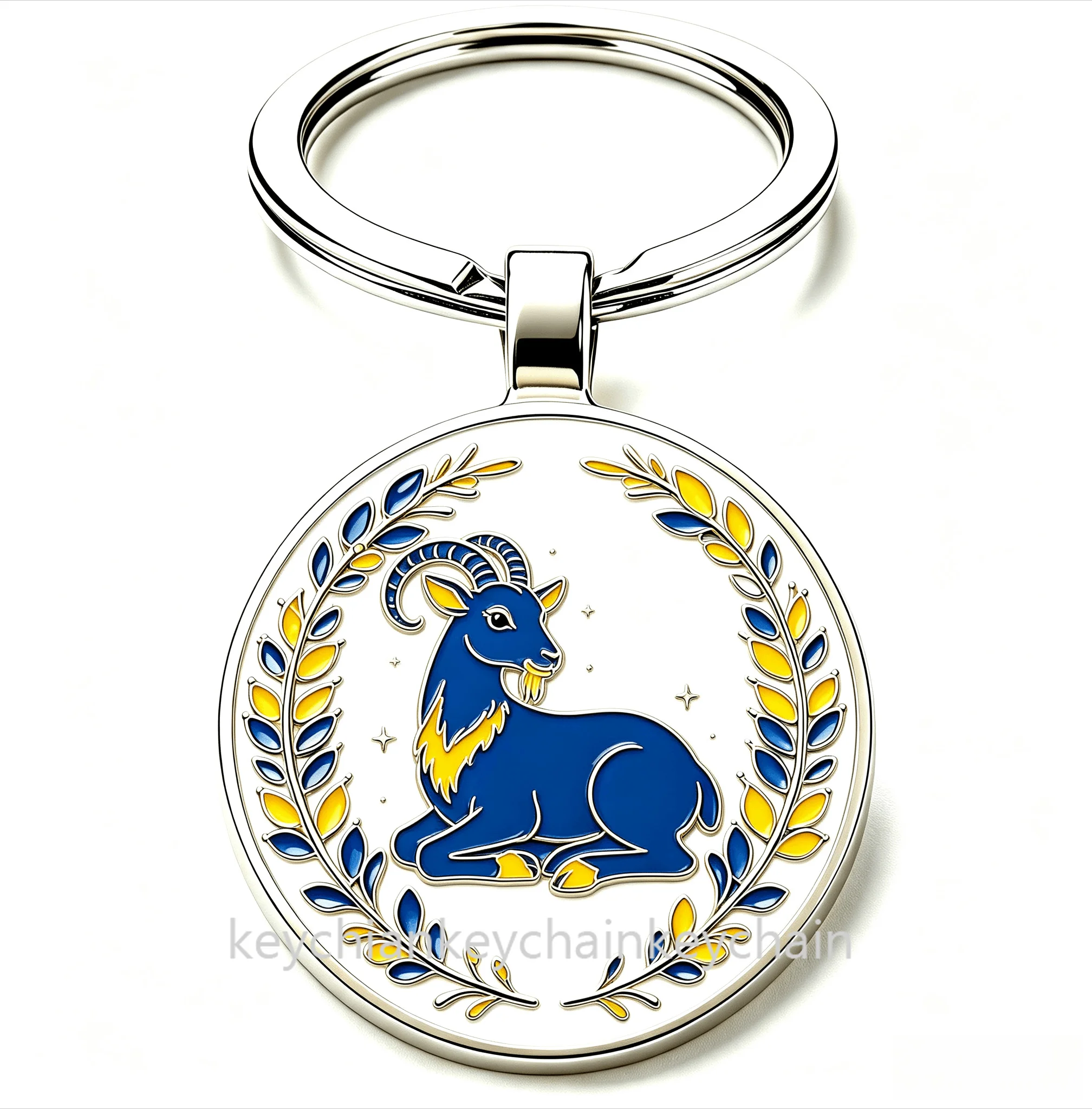 Ukraine Blue Yellow Lying sheep Keychain Pendant Key Ring Bag Car Key Chain Souvenir Gift
