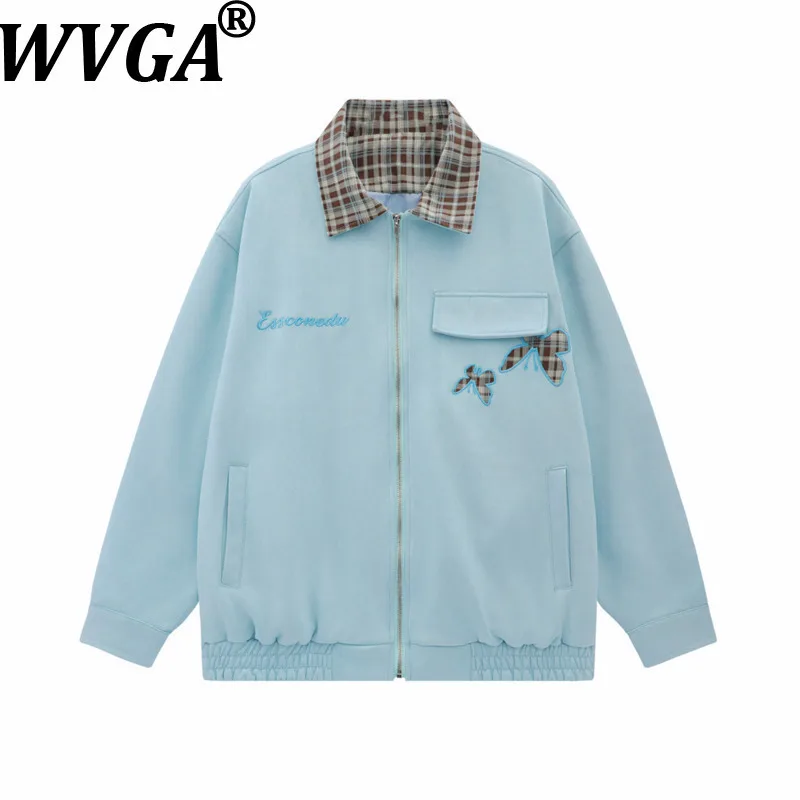 

WVGA осень-зима новый мужской прилив цветных блоков лоскутная клетчатая модная бейсбольная куртка нишевые шикарные повседневные пальто с вышивкой Ins W12708