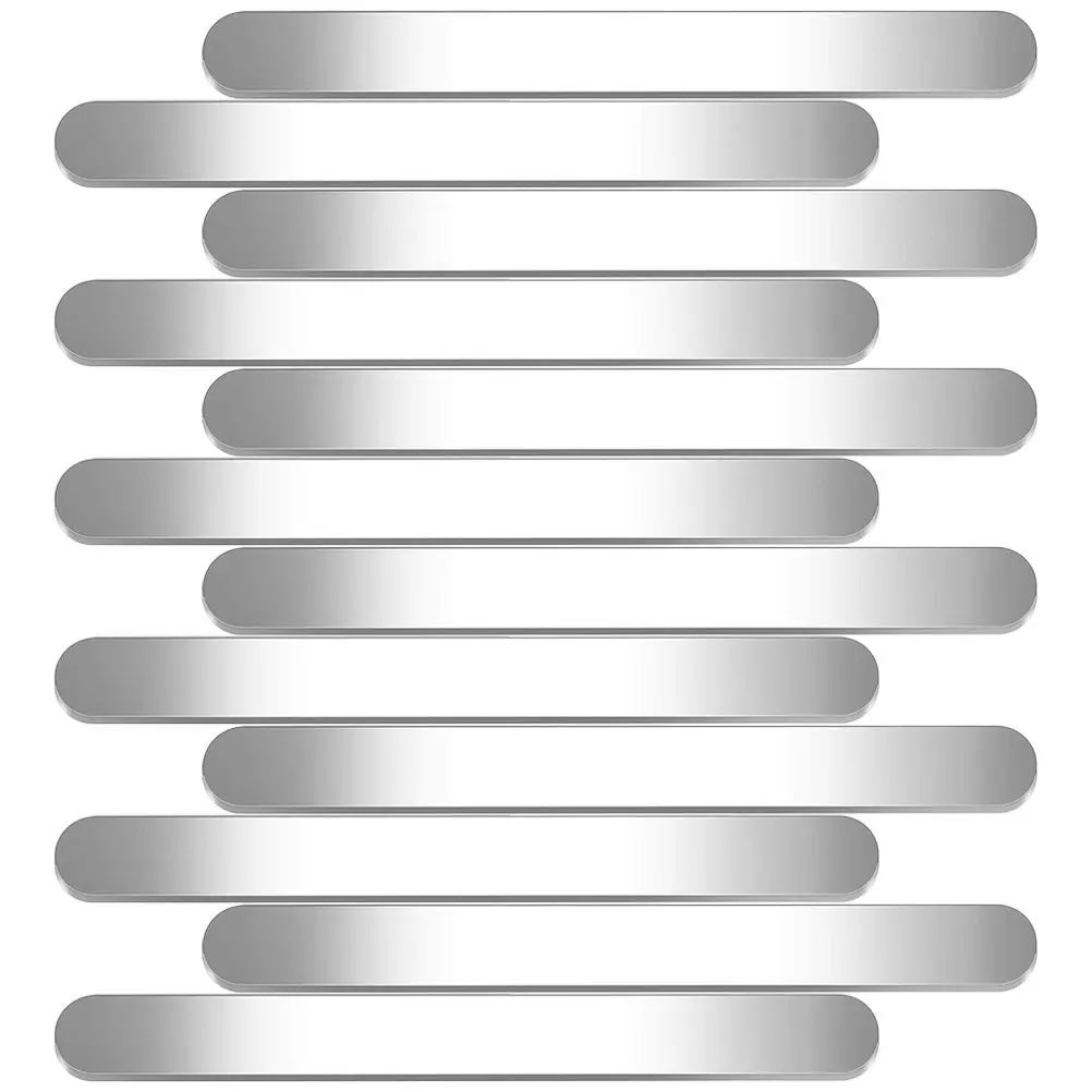

12 шт. полированных полосок из нержавеющей стали для браслетов, заготовки для самостоятельного изготовления украшений, для тиснения и ручной работы