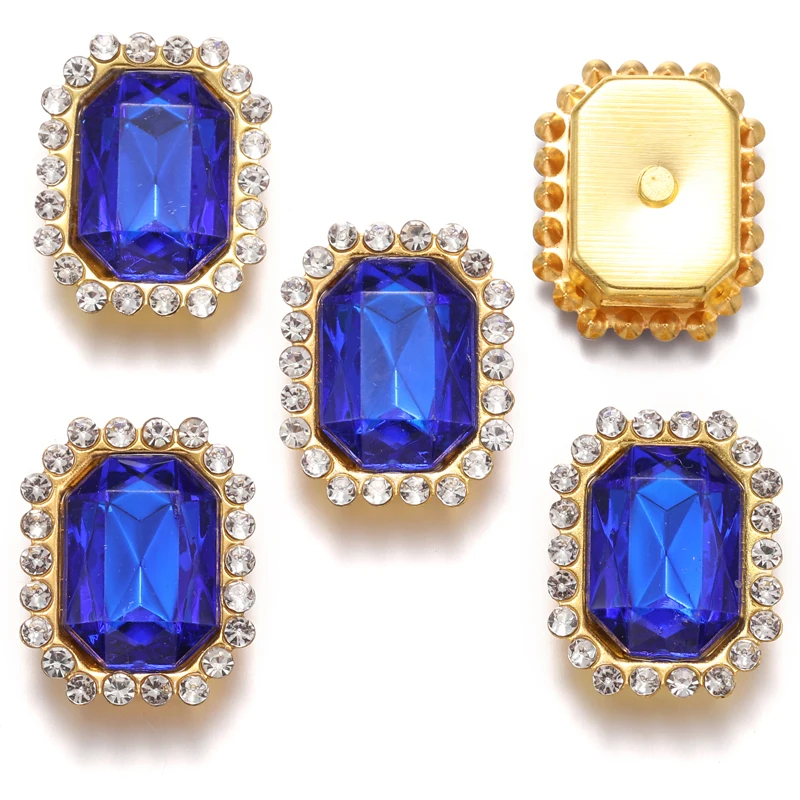 10pcs Multi-Color Resin Diamond Square Stud Earrings