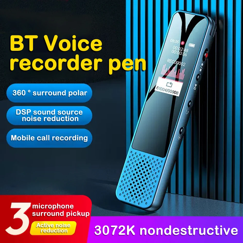 3072Kbps Mini Digital Voice Recorder USB Pen 16G 32G Dictaphone With Mic Voice Activation Intelligent Noise Reduction Recording