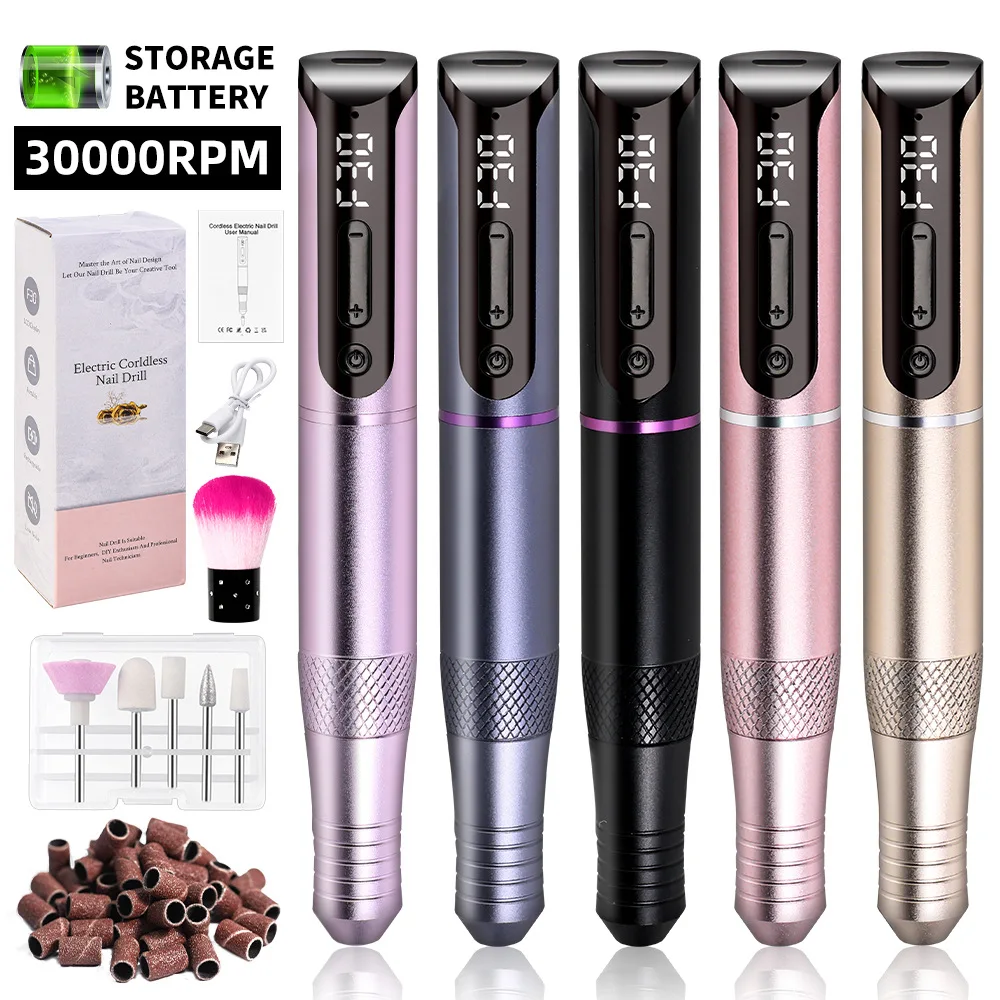 30000 RPM Draagbare Nagelpolijstmachine Speciaal voor Exfoliëren en Manicure Elektrische Nagelpolijstmachine Pen-type Polijsten Manicure Tool