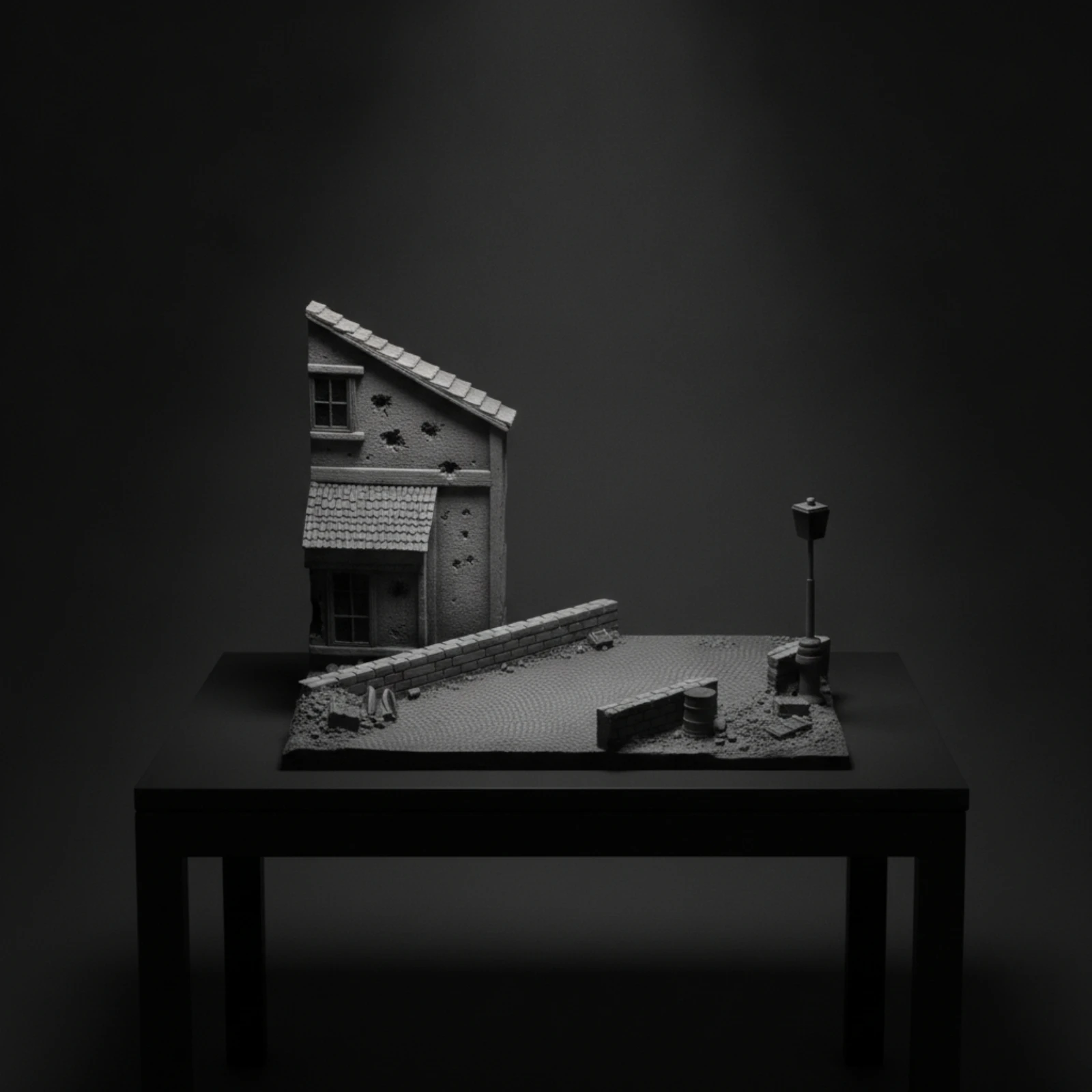 Model Display Base with Facade Miniature Scenery for Hobbyists, Tabletop Wargaming view 5