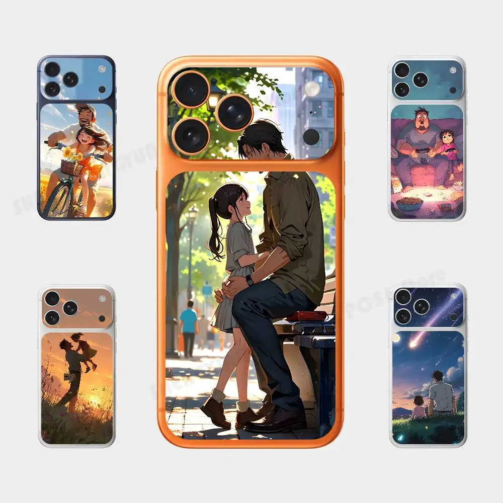 

Father and Daughter Plain Decal Skin For IPhone17 Pro ProMax Back Film Cover Wrap Anti-scratch Durable Sticker