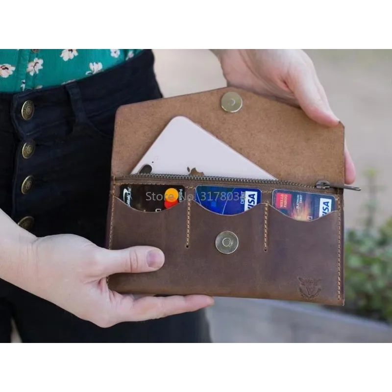 

Leather Die Cutter Minimalist Women's Leather Wallet Leather Clutch Wallet For DIY Leathercraft Wristlet Pocketbook Wallet