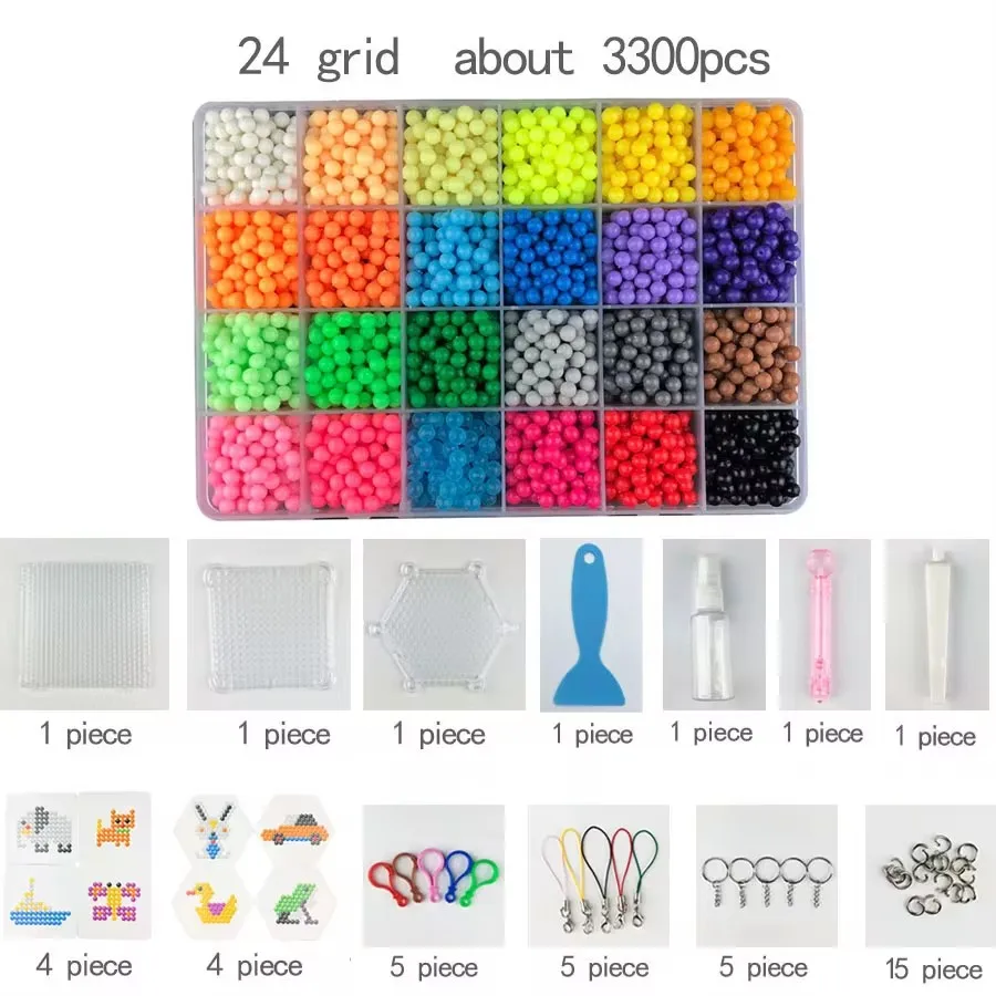 DIY Water magic Beads perlen Spray Hand Making 3D hama beads Puzzle  Educational Toys for Children Kit игрушки для детей