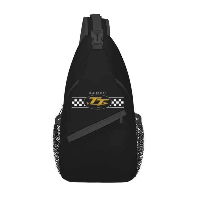 Isle Of Man TT Racing Sling Crossbody Peito Bag Homens Cool Motobike Racer Ombro Mochila para Camping Biking