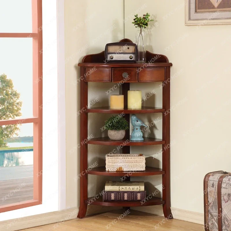 American Triangle Multilayer Storage Corner Cabinet Corner Flower Stand Shelf Showcase Small Angle Frame
