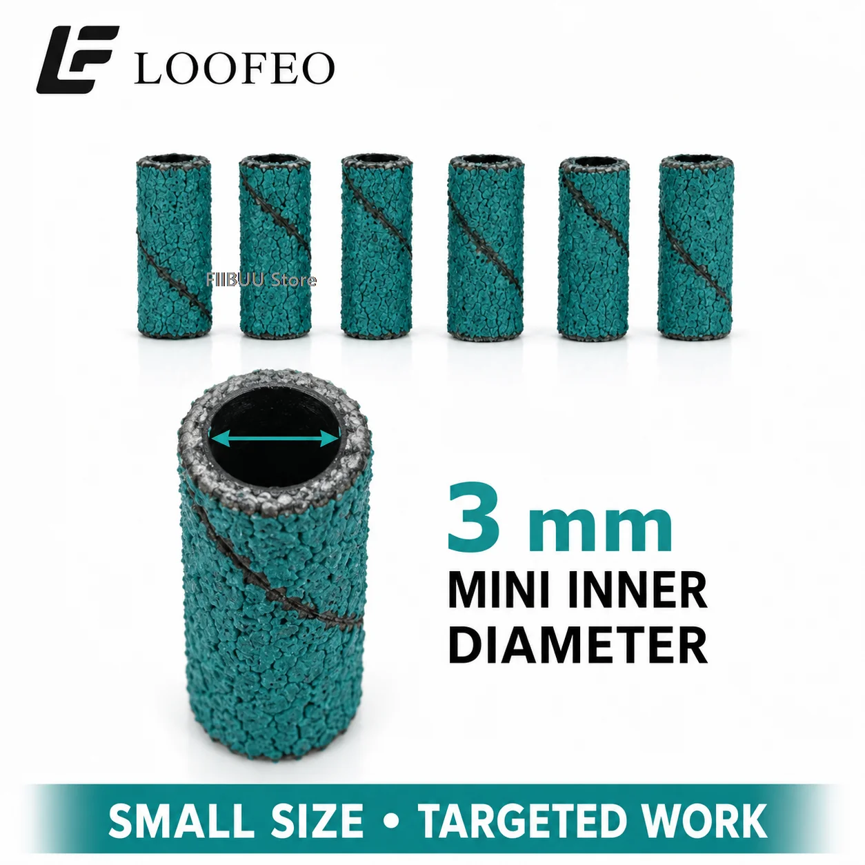 300 Stück 3mm Nagelbohrer-Schleifband-Set 120 180 240 Körnung Mini E-File Schleifhülsen Nagelfeile für Maniküre Pediküre Zubehör – Detail 5