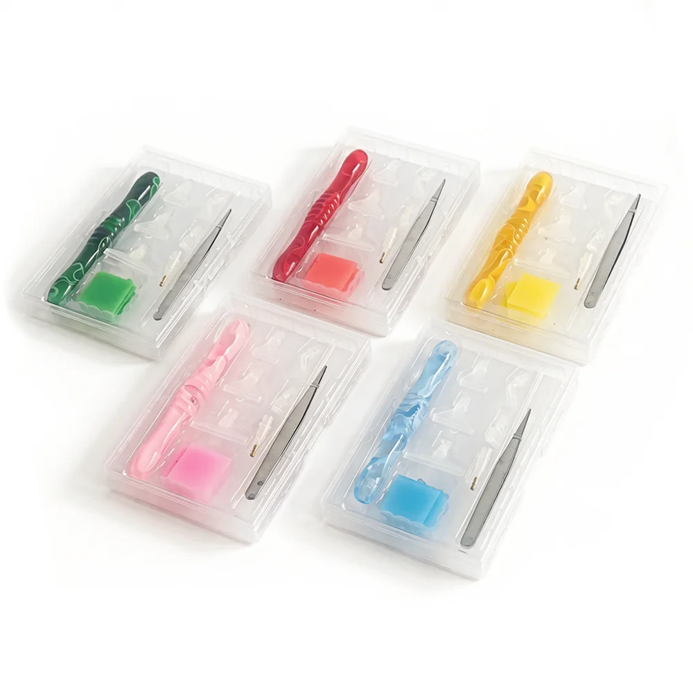 DIY Diamond Painting Pen Kit with 6 Replacement Tips Clay Pads Tweezers And Anti-Slip Pad - Cross Stitch Embroidery Tool Set