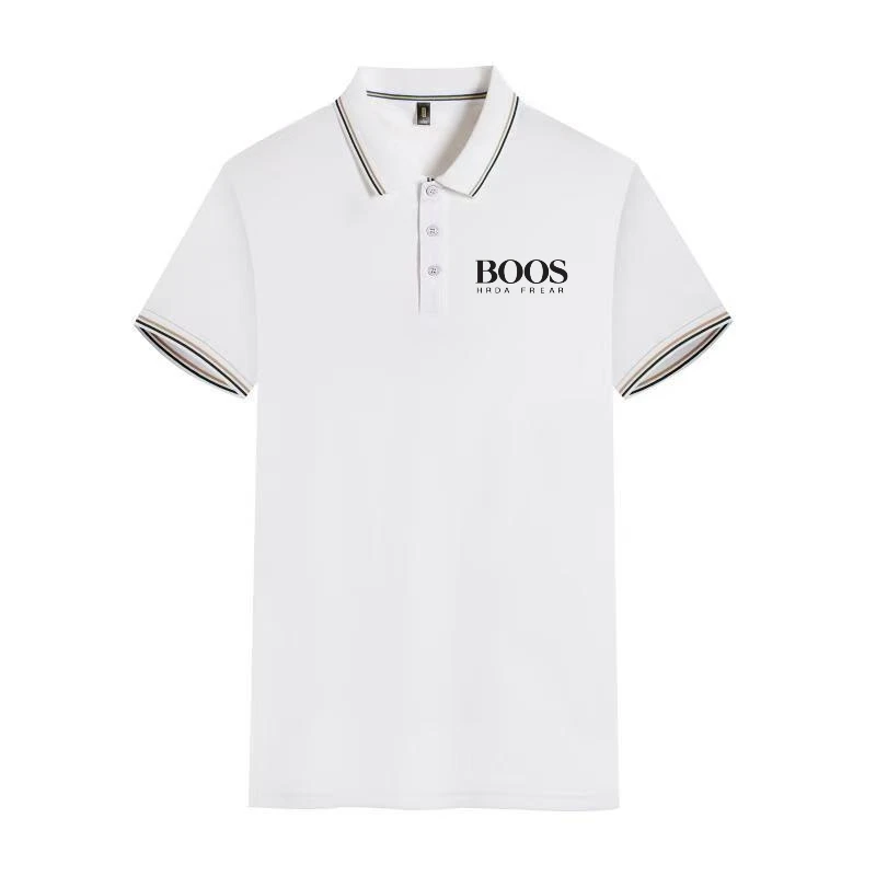 Solid Color Polo Shirt Men's Business Polo Collar Half Sleeved Top 2024 Summer Casual Short Sleeved T-shirt for Men An