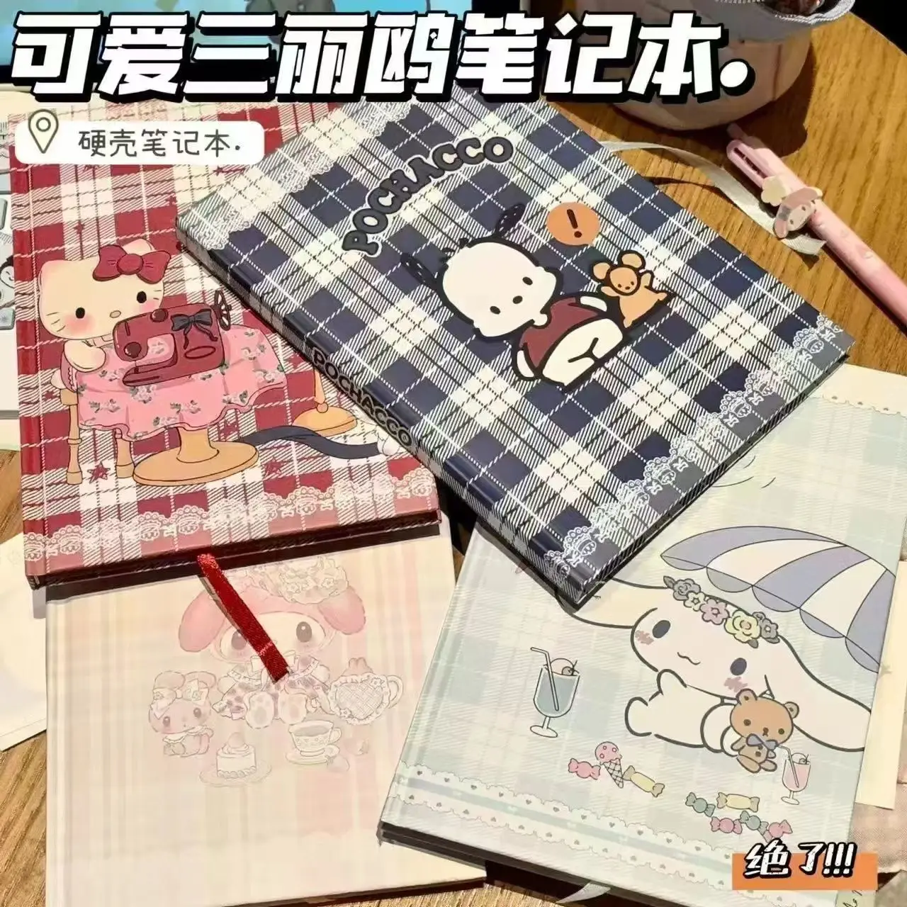 A5 160 Sheets Kawaii Pochacco Notebook Journal Cute Sanrio Notebooks Diary Handbook Students School Office Stationery Supplies