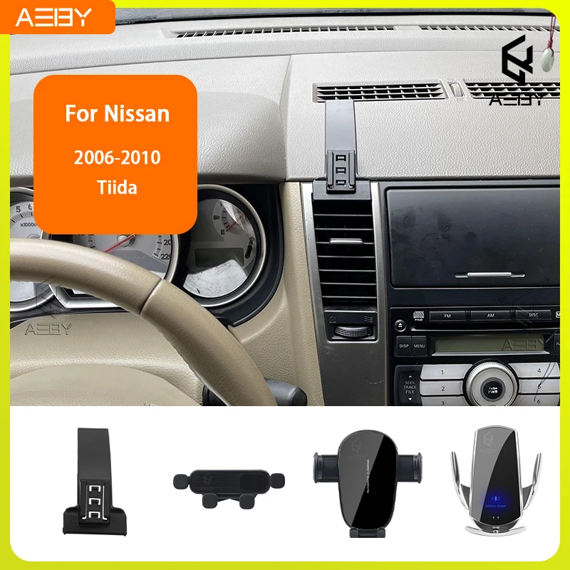 Für Nissan Tiida 2006-2010 Handyhalterung Auto-Mobiltelefon-Halterung Spezielle Fixierte Halterung Basis Kabellose Ladestation Innenraum