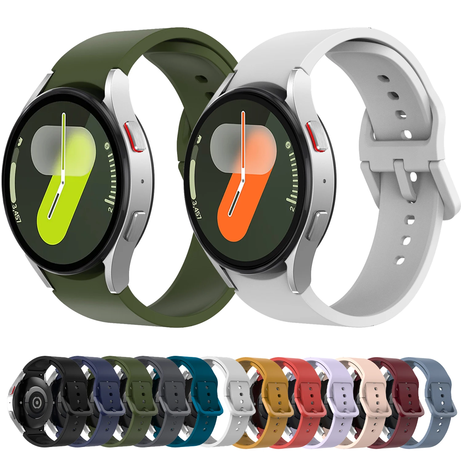 Offizielles 1:1 Silikonarmband für Samsung Galaxy Watch 7 6 5 4 40 mm 44 mm Sportarmband für Galaxy Watch 5 Pro 4/6 Classic Band