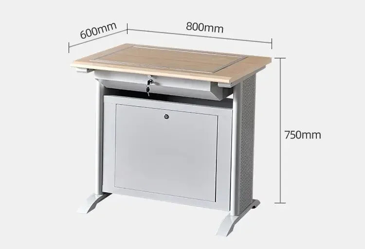 y9.3-Flip computer desk multimedia classroom hidden computer student training table semi-embedded monitor hidden table